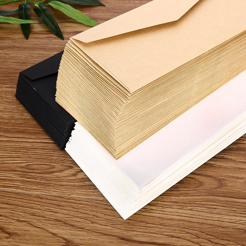 50pcs/lot Retro European Style Envelope Black White Craft Paper Envelope For Postcard Letter Scrapbooking School Stationary
