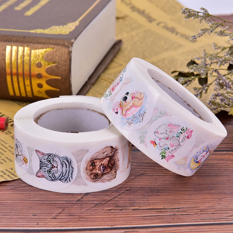 500Pcs Reward Stickers Encouragement Sticker Roll for Kids Motivational Stickers with Cute Animals for Students Teachers