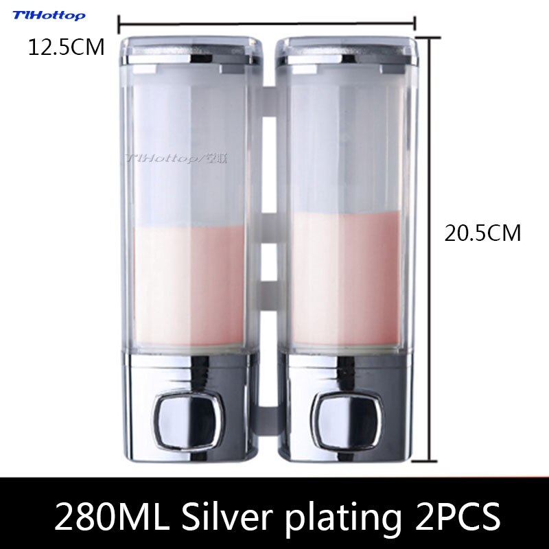 B Wall Mounted Shampoo Soap Sanitizer Dispenser Single / Double: 560ML Silverplating