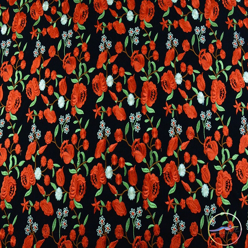 Tela de encaje de tul de China, tejido de encaje de para bordado de flores, ropa de disfraz,