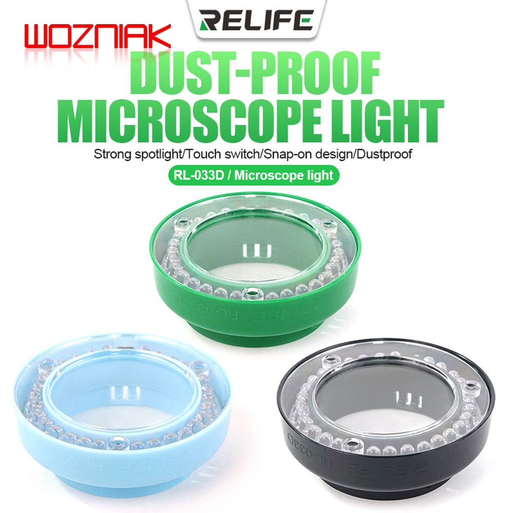 Relife RL-033D Dust-proof Microscope Light Strong Spotlight Touch Switch Snap-on LED Lights For Microscopes Lamp Tools