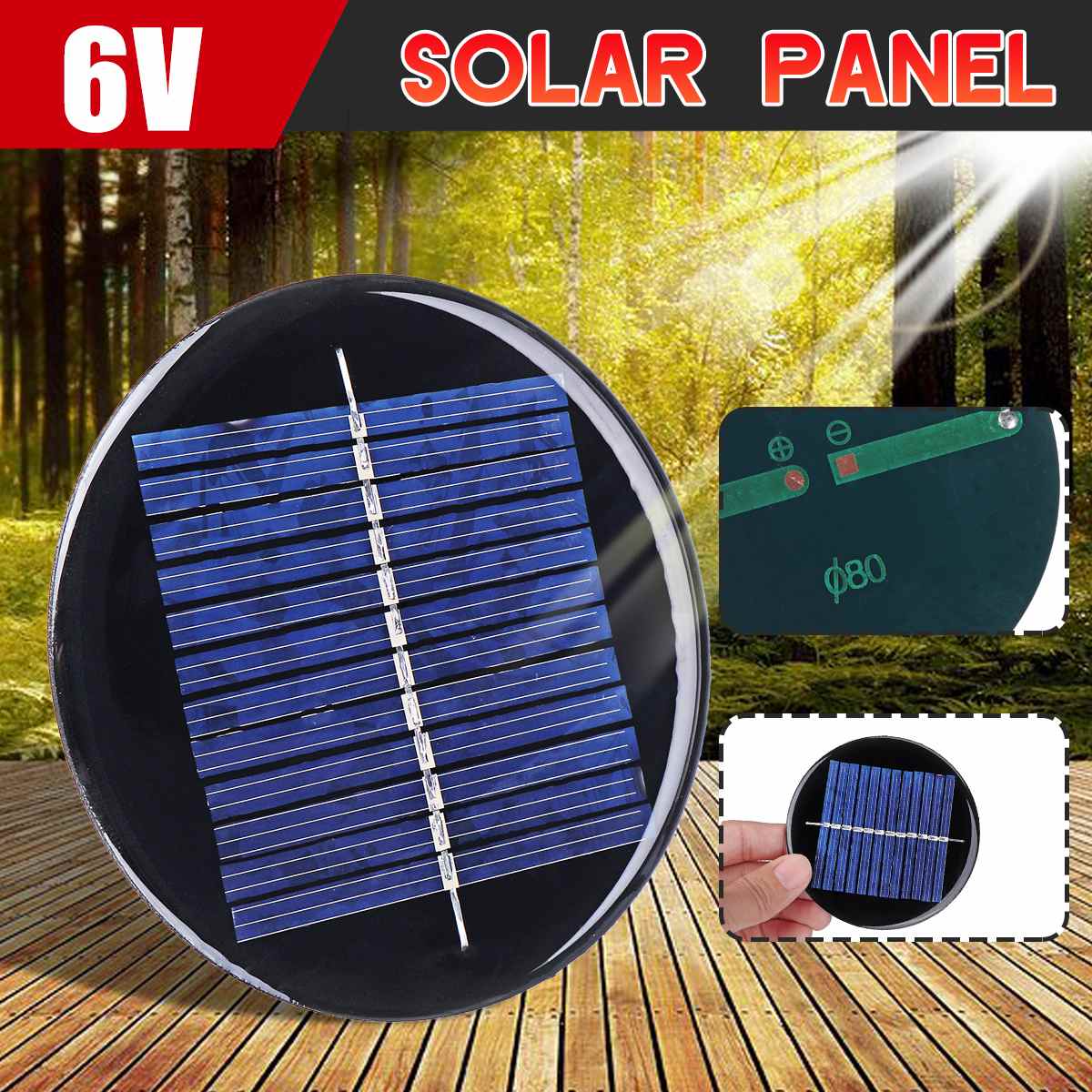 LEORY 6V Mini Polycrystalline Solar Panel Battery Charger for DIY Powered Models Solar Light Toys