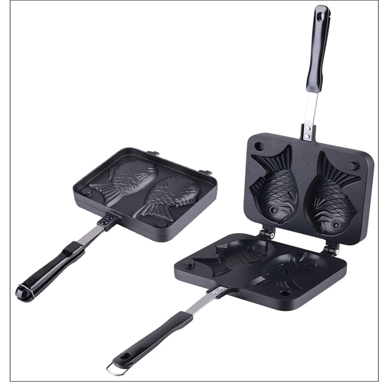 Gaufrier japonais en forme de poisson, ustensile de cuisson, Double poêle à crêpes, en acier inoxydable, outils de pâtisserie maison