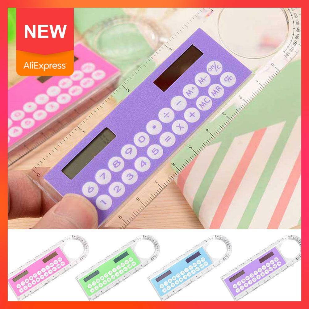 1piece 10cm Ruler Mini Calculator Multi-function Thin Office Ruler School Colors Stationery High Random Student Fou J4S0