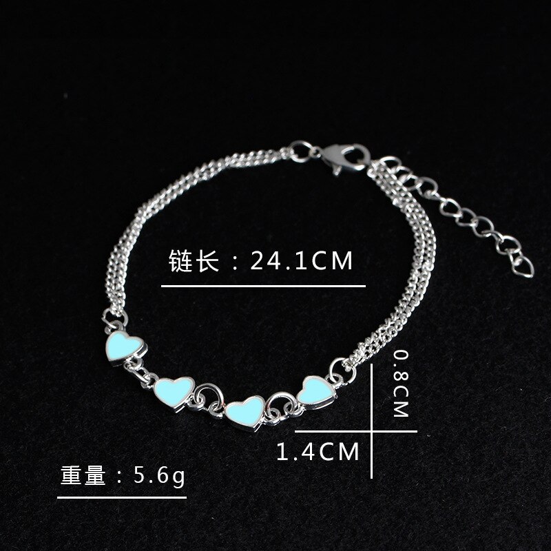 Vintage Lichtgevende Strand Enkelband Foot Chain Shell Hard Sieraden Charmante Glow In The Dark Hart Enkelbandje