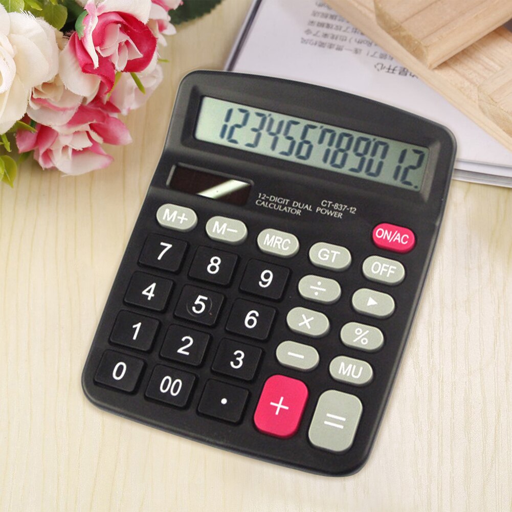 Office Finance Calculator Calculate Commercial Tool Battery Powered 12 Digit Electronic Calculatory Calculator School Supplies