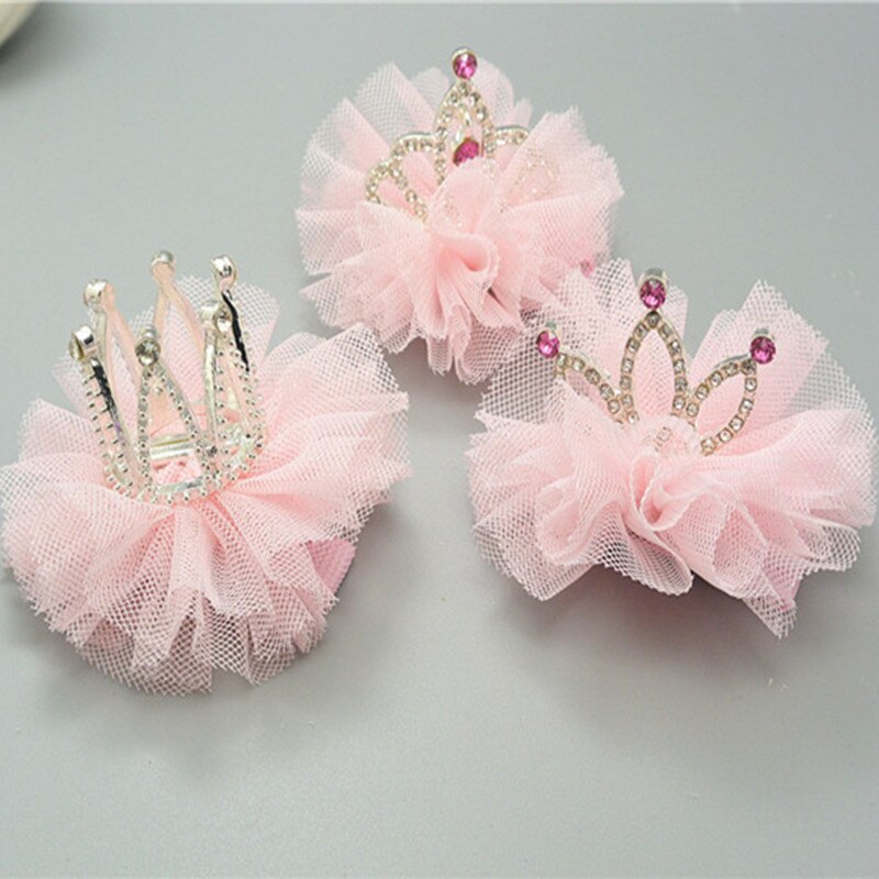 Presilhas de cabelo para crianças, grampos de cabelo de coroa de strass princesa acessórios de cabelo prendedores de cabelo para bebês tiara estéreo grampos de cabelo fofos para meninas