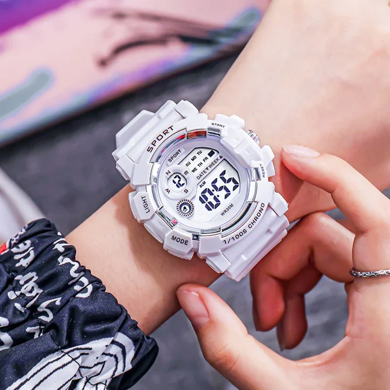 YIKAZE Sports Watches Men Women Digital Watch Waterproof Luminous Alarm Clock Electronic Wristwatch for Kids Children