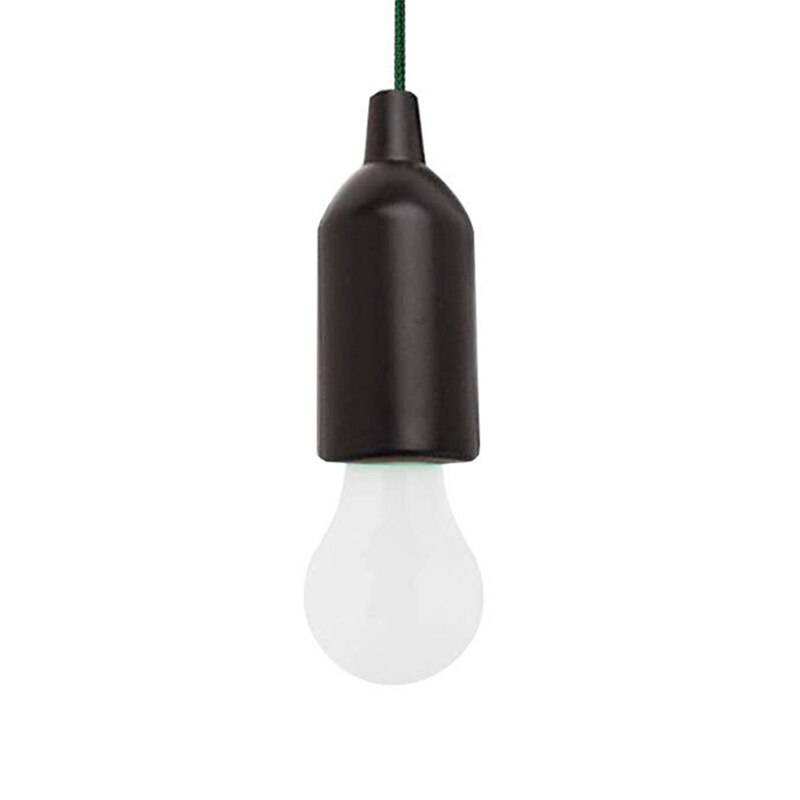 Lámpara colgante de Bombilla LED portátil, linterna de luz nocturna con cordón para tienda de luces de acampada, para fiestas, bodas, festivales, barbacoa: Black