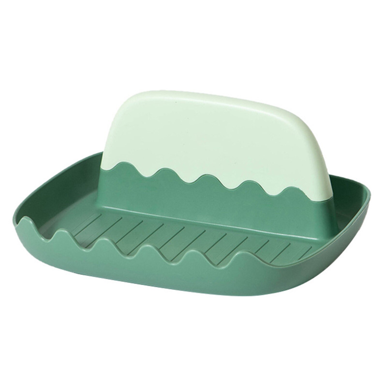 Multi-fonction en plastique Pot couvercle tampon de rangement étagère de rangement cuisine ustensile organisateur EIG88: Green
