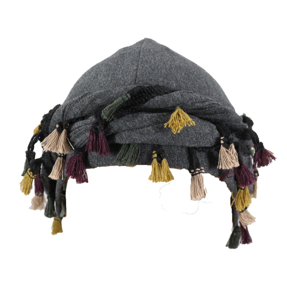 Solid kvast punk bandana hat frynser burr kant snoet hale hat dobbelt lag dockerhat herre fletningshat vandretur: Gul