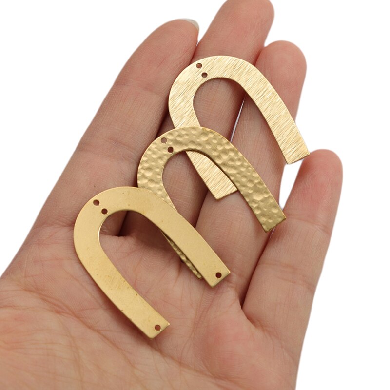 1 paczka surowego mosiądzu U kształt złącze Charms geometria Penadant kolczyk Charms dla DIY ocena biżuteria akcesoria do rękodzieła rzemiosło
