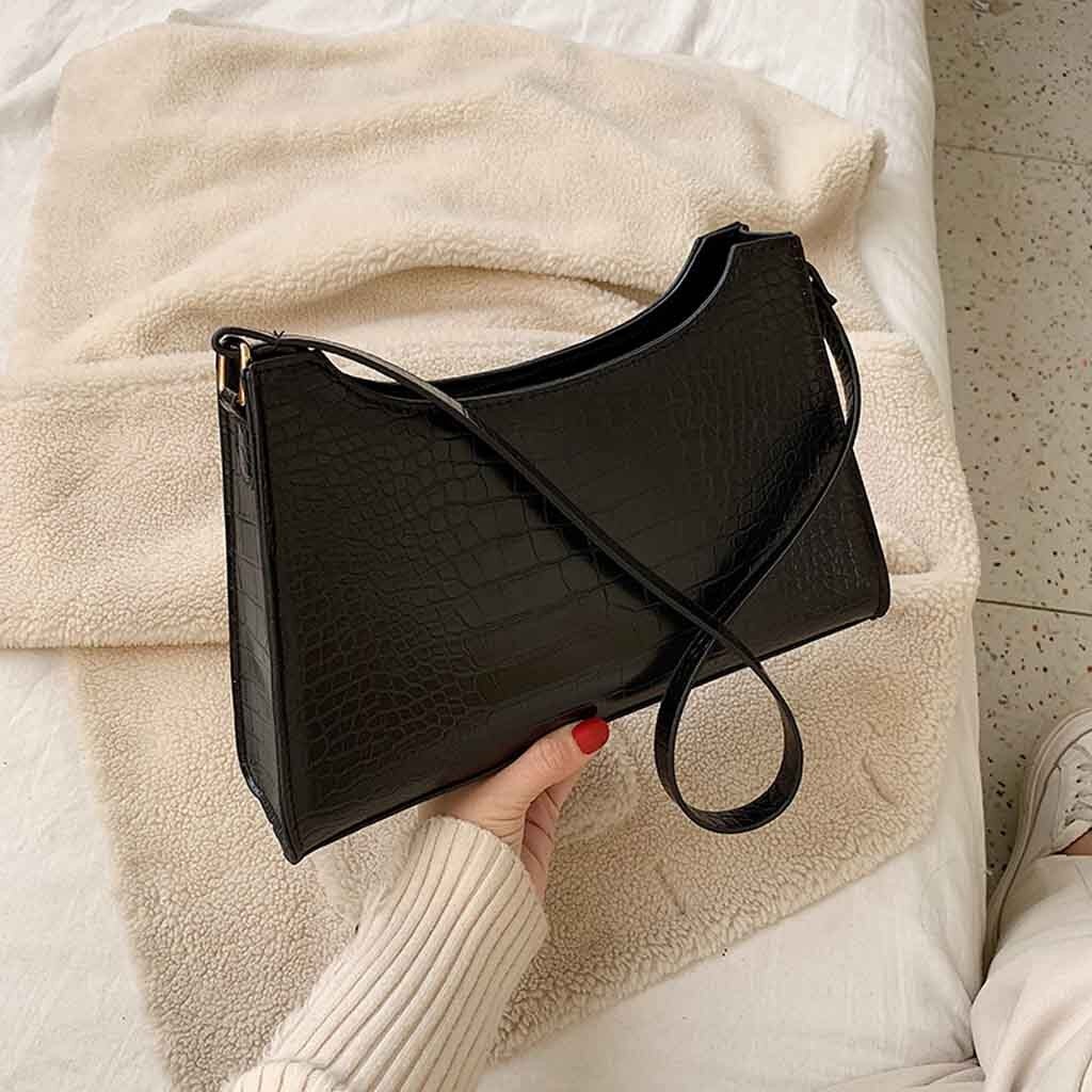 & 35 crossbody tasker til kvinder håndtasker enkel skulder messenger taske afslappet mule taske dame håndtasker: Sort