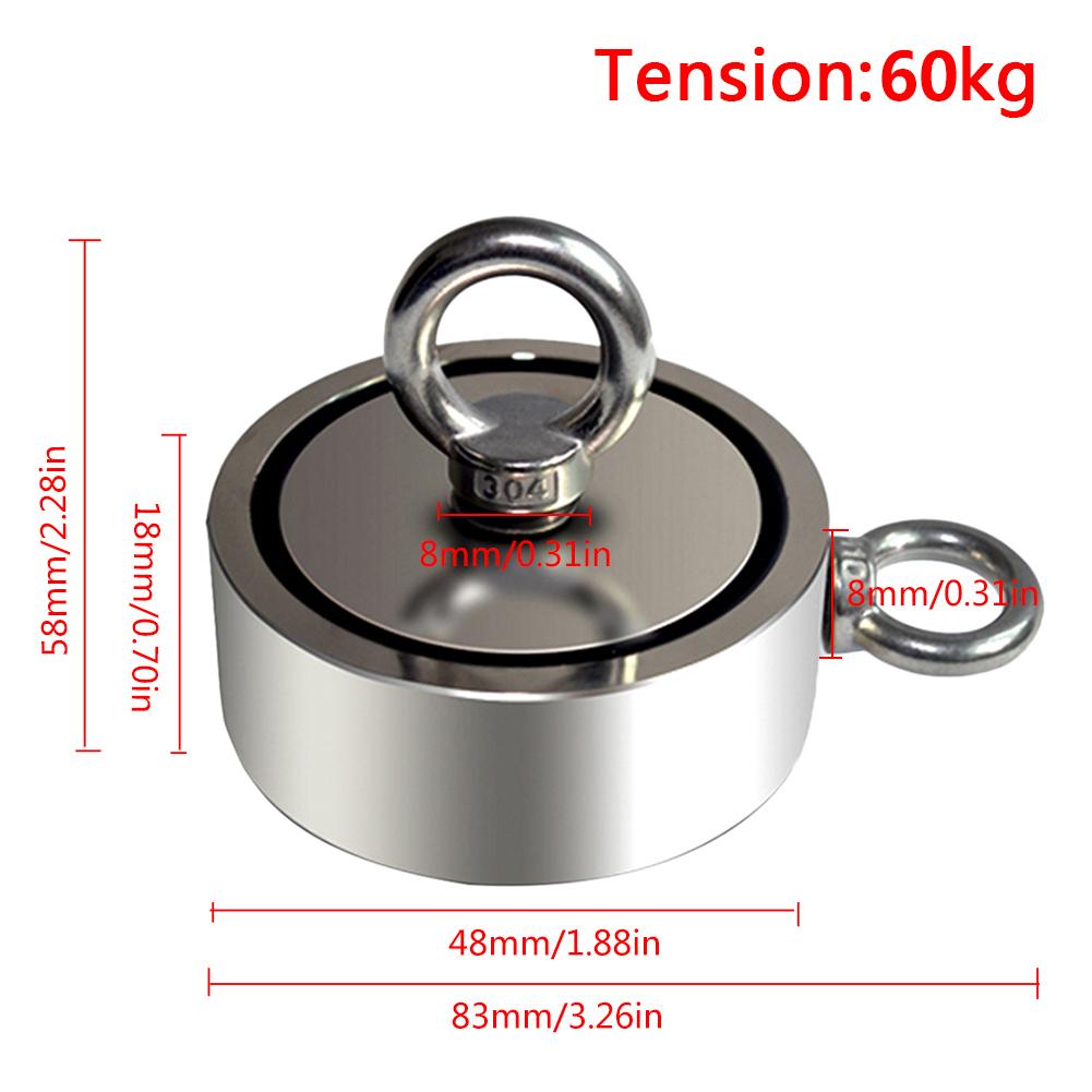 Powerful Salvage Magnet Pot Fishing Hook Magnets Deep Sea Holder Pot Magnets Hook Permanent Magnetic 80Kg 120Kg Pulling Force: A