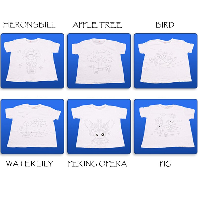 Camiseta de manga corta de algodón blanco para niños, pintura de grafiti, tie-dye, pintada a mano, guardería