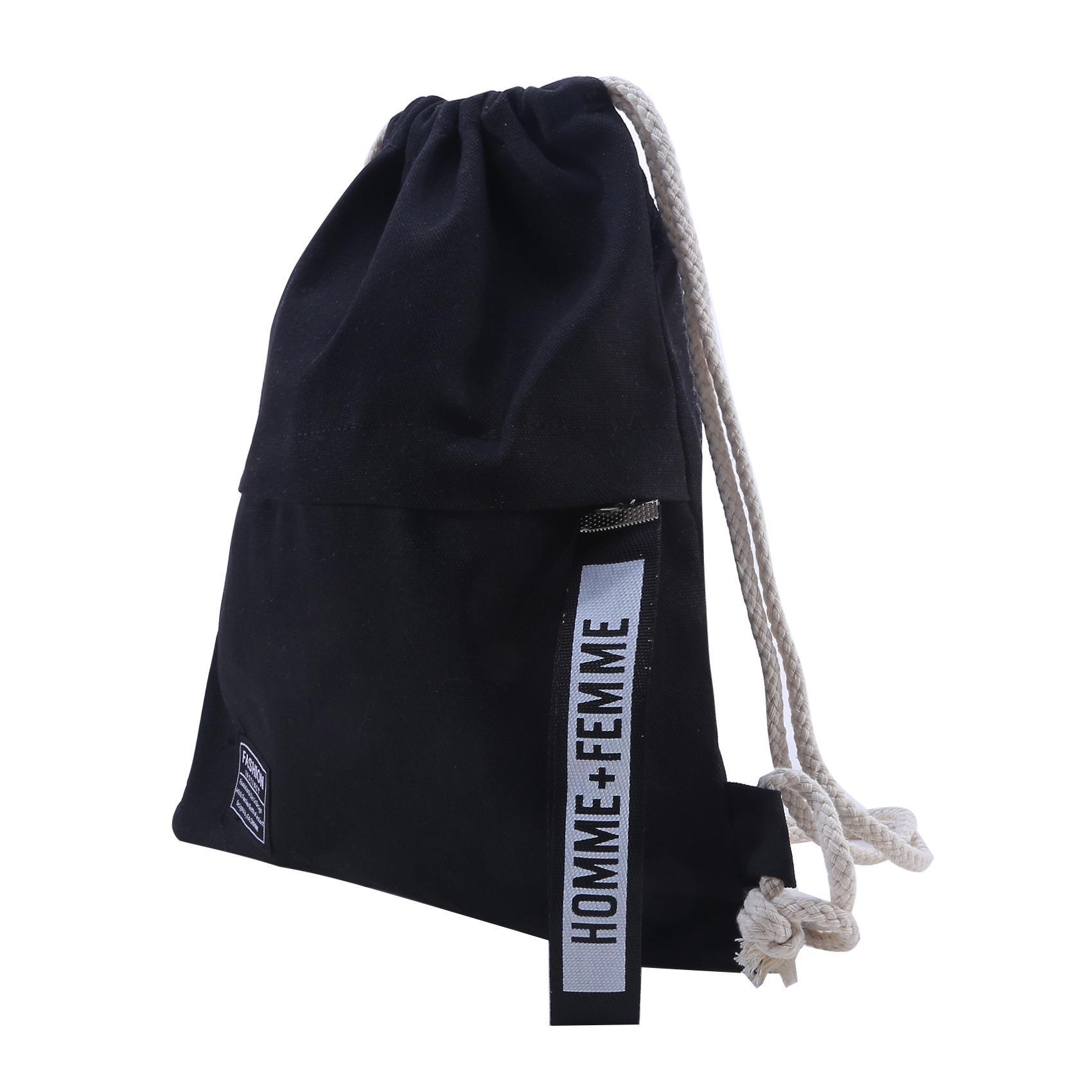 Canvas rugzak met trekkoord Mode School Gym Tas met trekkoord Casual String Knapzak Schoolrugzak voor tienervrouwen
