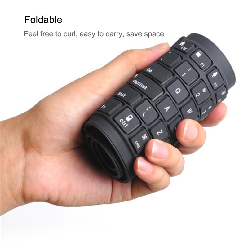Folding Silent Keyboard Flexible Silicone Waterproof Keyboard 85 Keys Mini USB Wired Keyboards Ultra thin for Laptop PC Desktop