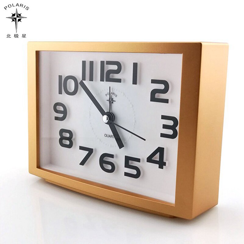 Square Alarm Table Clock Modern Gold Desktop Table Clocks Office Table Watch Desk Clock Accessories Reloj De Mesa Home Decor