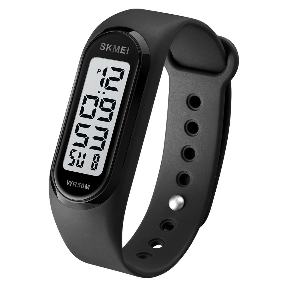 Simple Women Sports Watch Luminous Bracelet SKMEI Women Silicone Electronic Digital Watches 50M Watchproof Watch Ladies: black-white