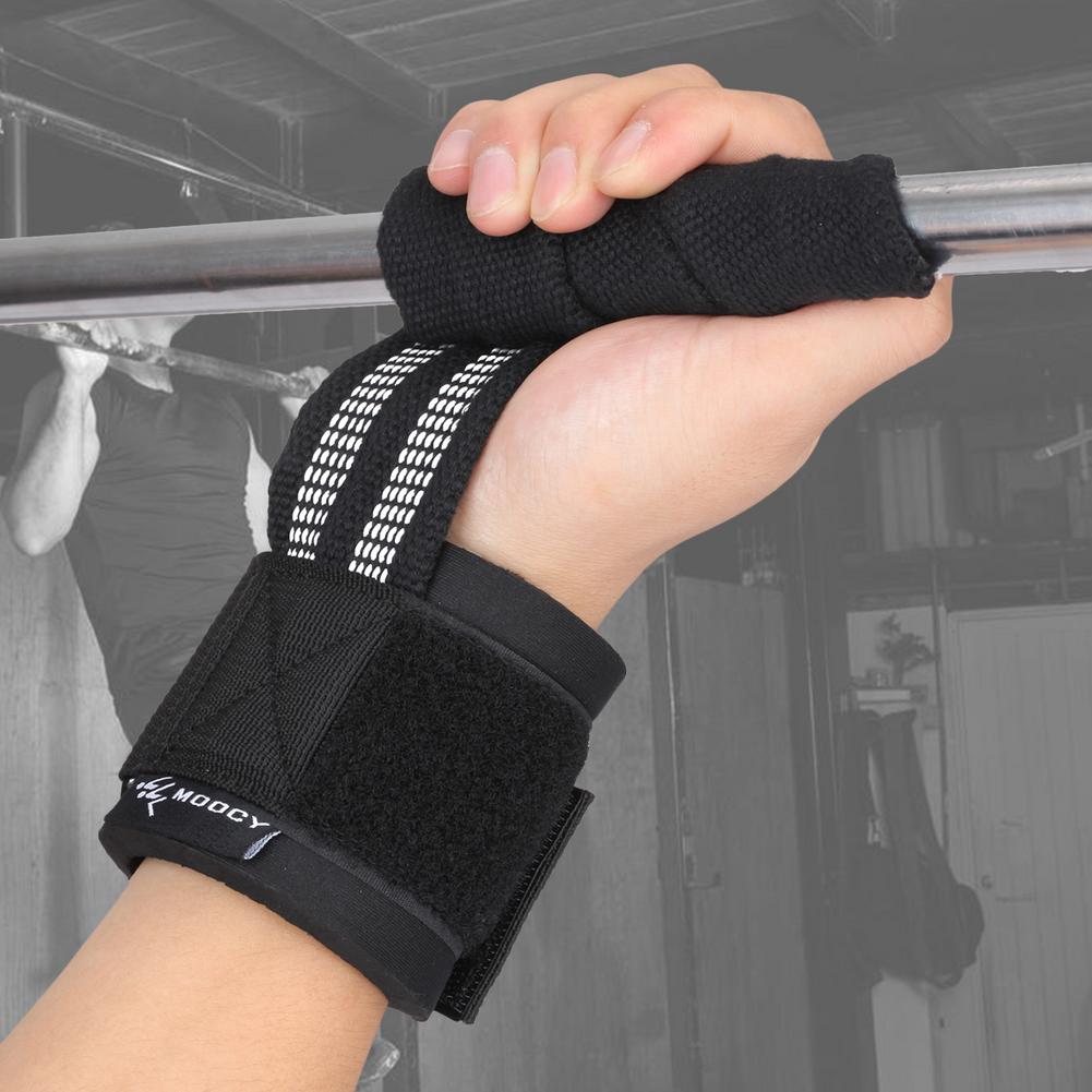 1 Paar Fitness Handschoenen Gewichtheffen Training Gym Grips Bandjes Polssteun Power Gewichtheffen Halter Gewichtheffen Bandjes