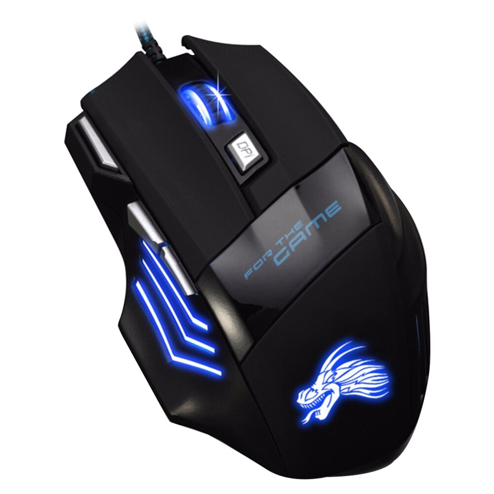 5500DPI LED Optical USB Wired Gaming Mouse 7 Buttons Gamer Computer Mice Ultra-precise Scroll Wheel mouse: 142g