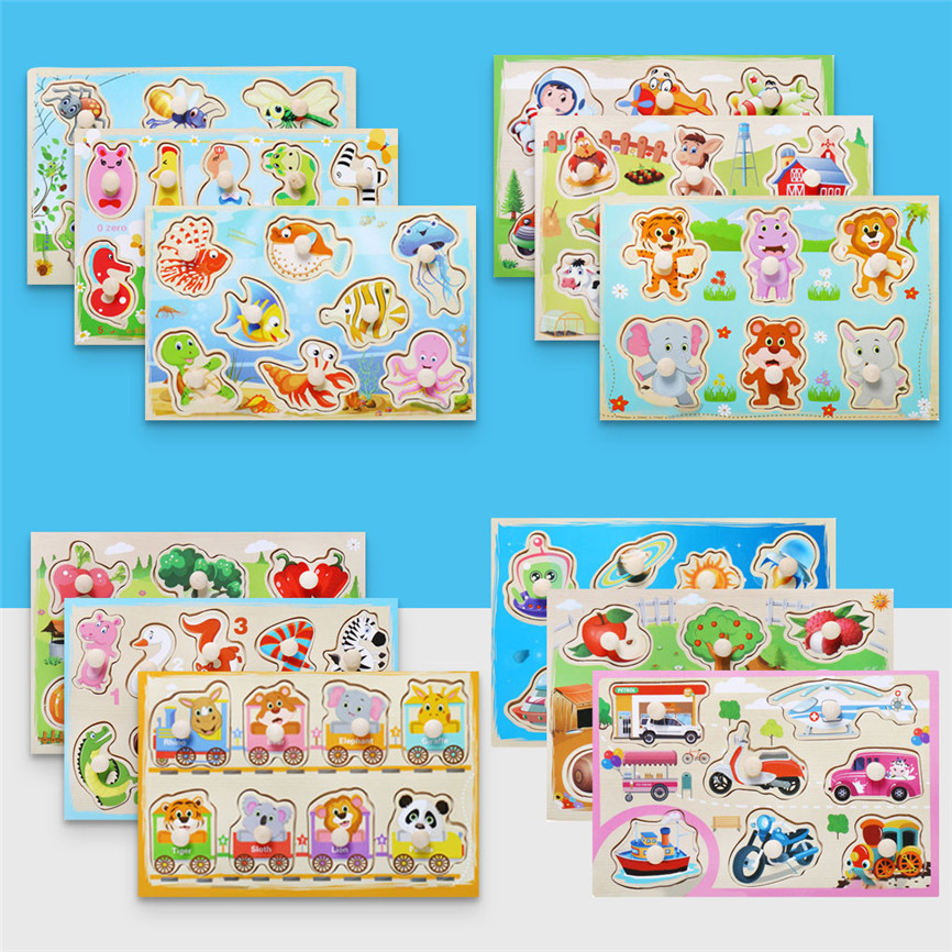 Kids Toys Children's Puzzle Grasp Board Puzzle Birthday Plaything Boy Girl Developmental Educational All Kinds Pattern Toy