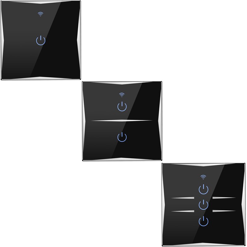 Milfra Wifi commutateur intelligent fil neutre requis verre tactile contrôle de téléphone vocal ue interrupteur mural pour Google Alexa Tuya vie intelligente