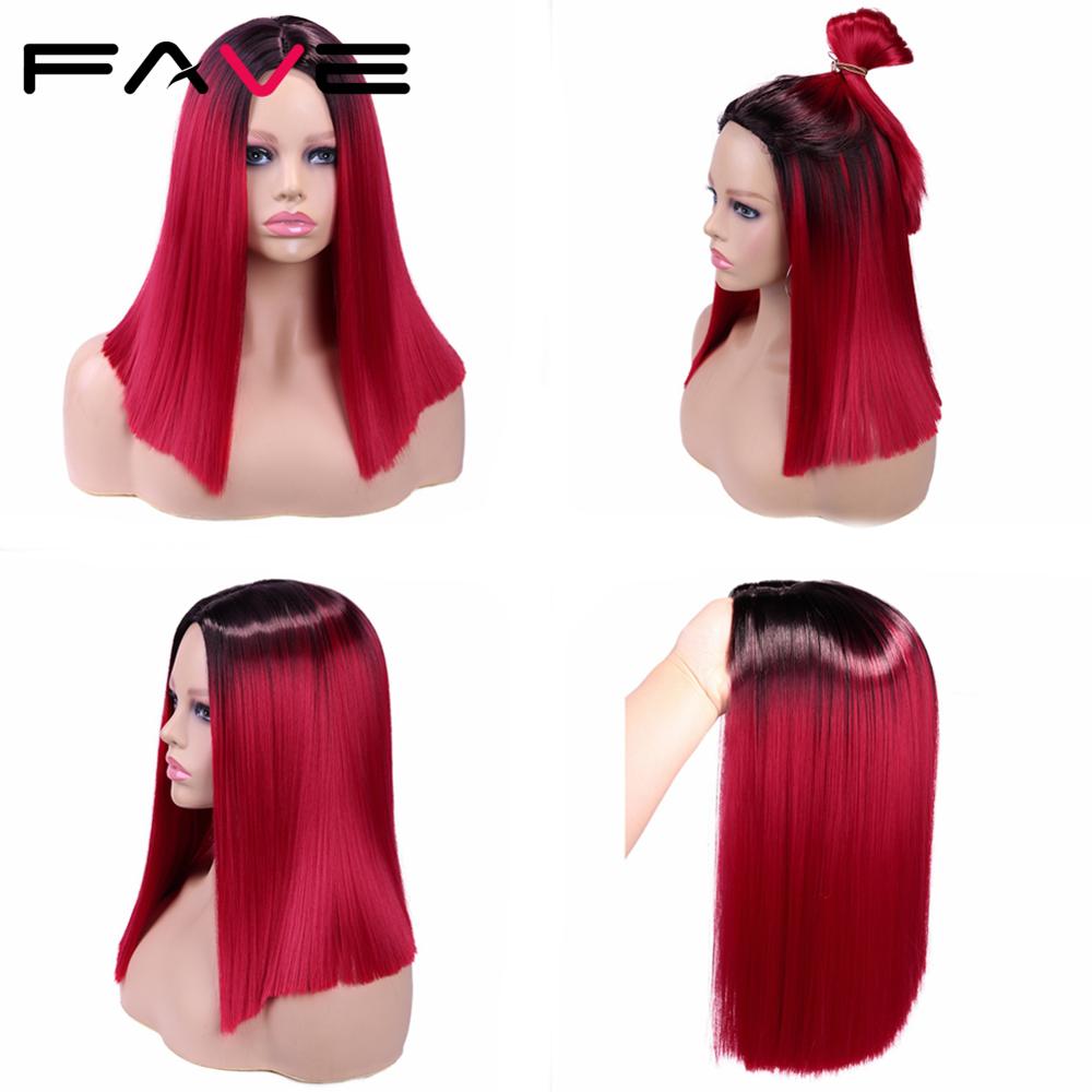 Yndlings syntetisk bob paryk lige sort rød pink blå grå orange farve varmebestandig fiber syntetisk cosplay festhår til kvinder