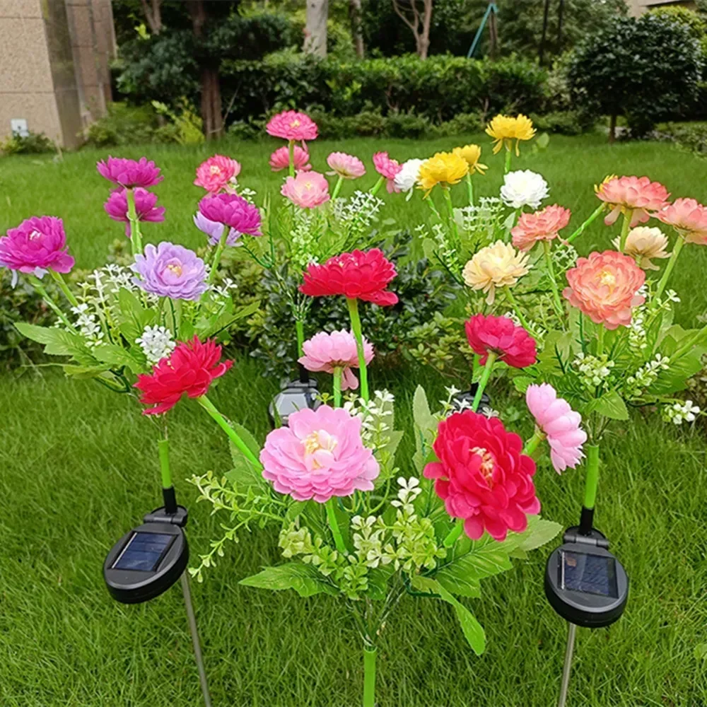 Außenbeleuchtung Weihnachten Solarleuchten Garten Schnee Lotusblume Rasenlampe für Hof Terrasse Blumenparty Lampe Hochzeit Muttertag