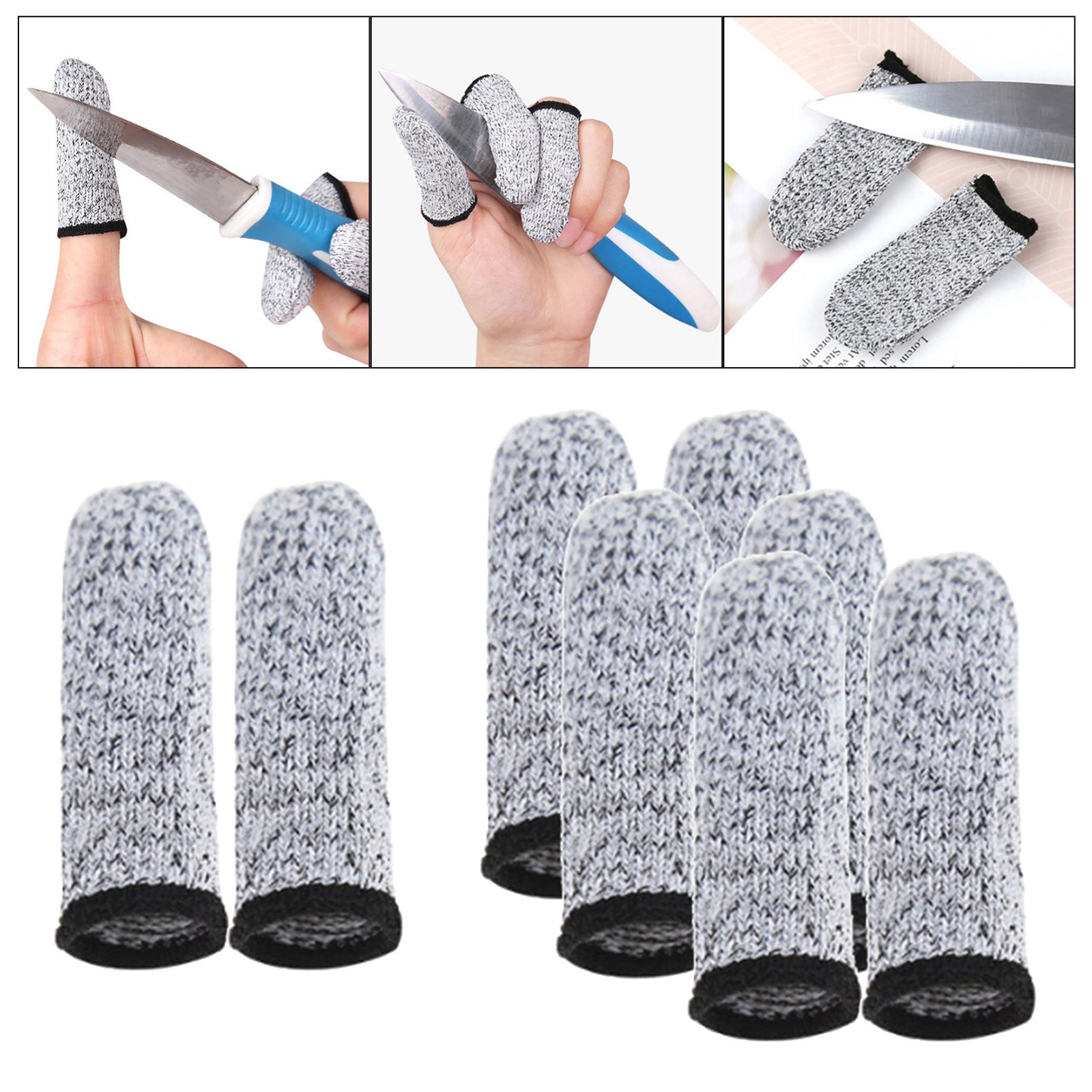 60 Protège-doigts Anti-coupures Réutilisables – En HPPE/nylon, élastiques, Pour Cuisine, Bricolage, Jardinage