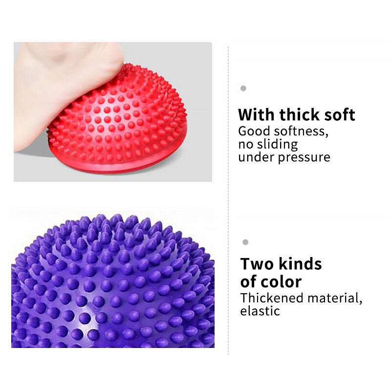 Yoga Balls Exercises Trainer Fitness Balancing Ball Inflatable Half Sphere PVC Massage Balls Stabilizer Massage Point Half Ball
