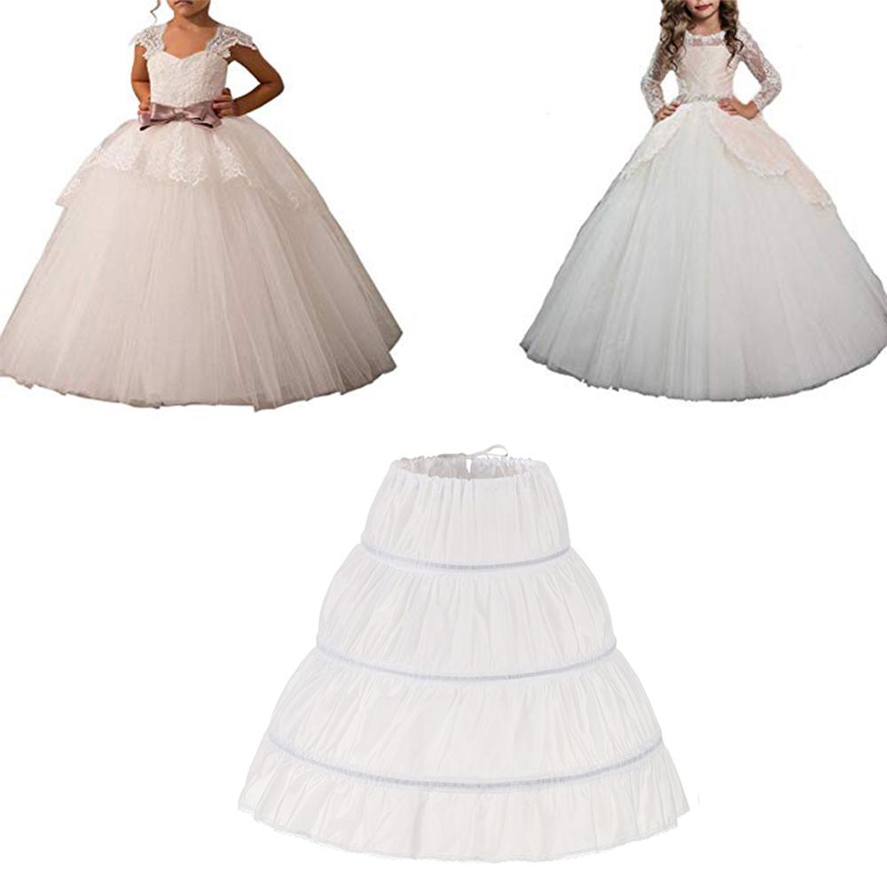 Barn underkjol barn korta underkjolar blommflicka klänning crinoline för bröllop små flickor / barn / barn underkjol: Vit 5