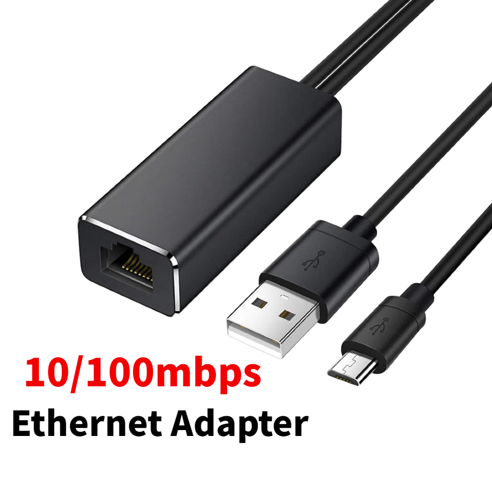 Adaptador ethernet para fire tv stick, google home mini, chromecast ultra 2, 1 adaptador de áudio micro usb para  rj45 ethernet com alimentação usb