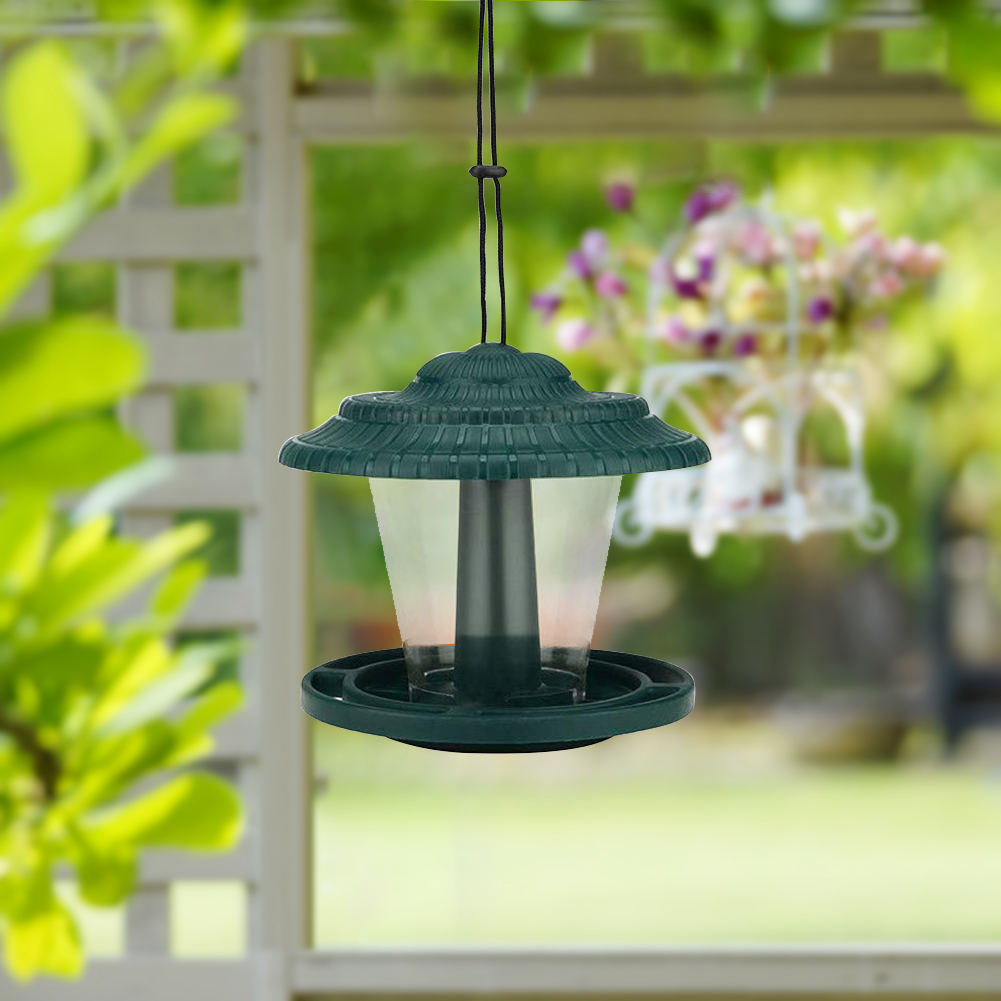 Plastic Transparent Bird Feeder Bottle Outdoor Courtyard Balcony Waterproof Hanging Pet Bird Water Food Container Clear Feeder