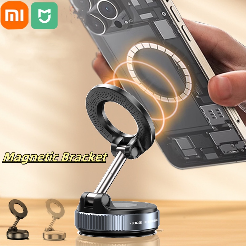 Soporte magnético fuerte para teléfono de coche Xiaomi plegable 360 ° Soporte de vacío ajustable para escritorio de coche, baño, uso universal