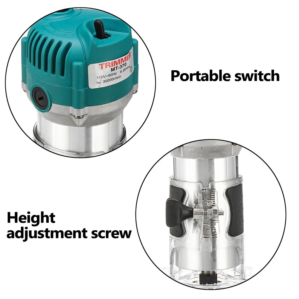 600W Multifunctional Woodworking Electric Trimming Machine Electromechanical Wood Milling Engraving Slotting Machine Wood Router