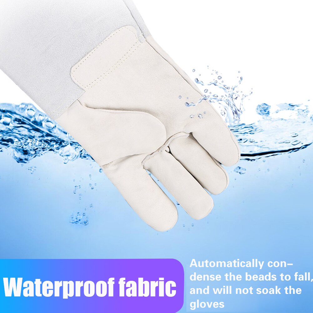 1 paire stockage au froid gnl azote liquide résistant aux basses températures imperméable à l'eau longue sécurité gants gelé protecteur anti-dérapant