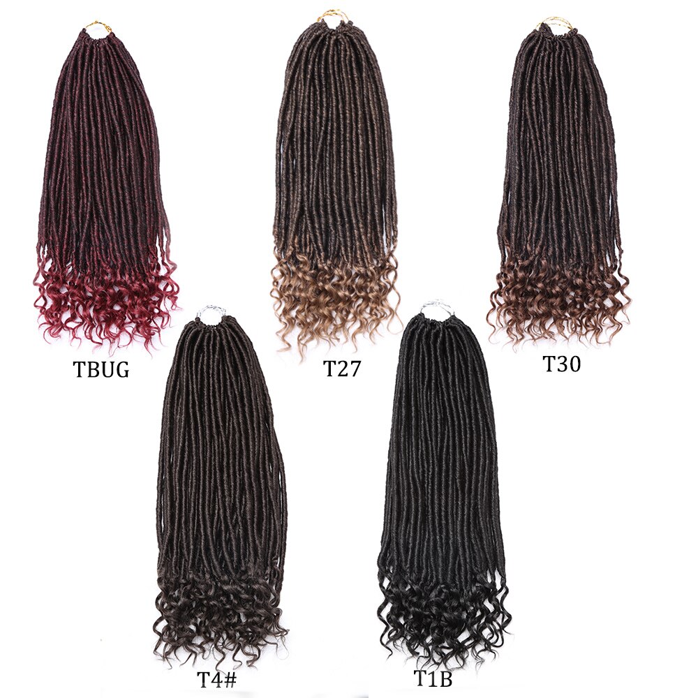 Lot Faux Locs Straight Crochet Hair Goddess Locs with Curly Ends 16 Inch Synthetic Prelooped Crochet Twist Hair Extensions