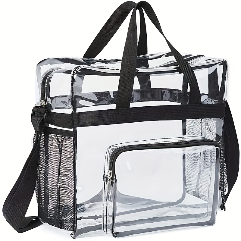 Portable PVC Travel Bag with Large Capacity and Transparent for Easy Organization and Washing: black