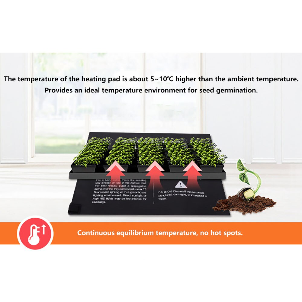 Vandtæt frøplante varmemåtte plante frø spiring formering klon frø start planter varm pude varmemåtte