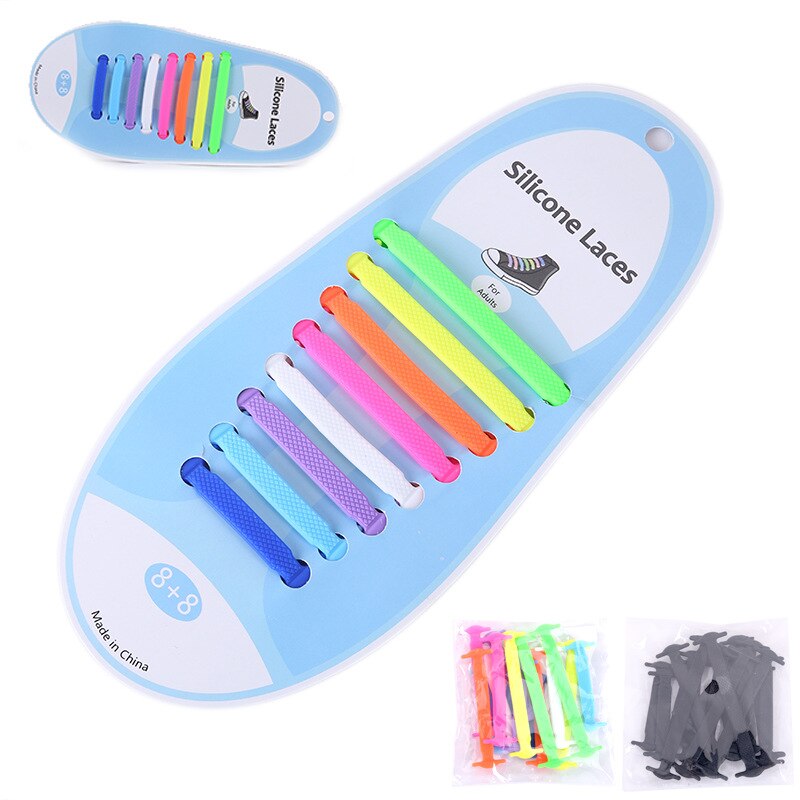 cordones elasticos zapatillas cordones zapatillas cordones elasticos cordones de calzado Cordones elásticos de silicona para zapatos para hombre y mujer, cordones especiales de goma, 13 colores, 16 unids/lote