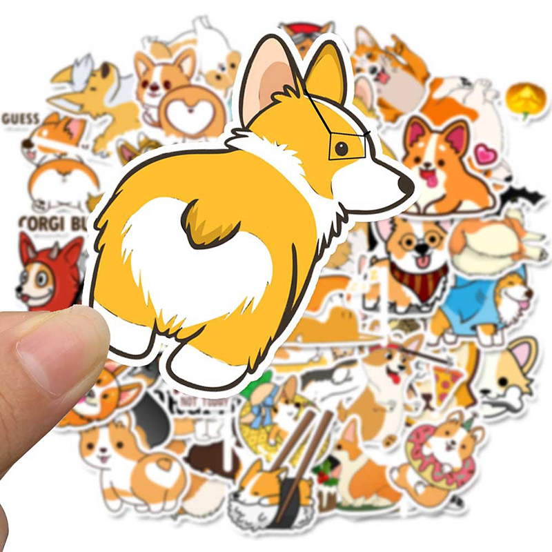 50 PCS Welsh Corgi Pembroke Cartoon Aufkleber Nette Tiere Hund Für Moto Auto & Koffer Coole Laptop Aufkleber Skateboard Aufkleber f4