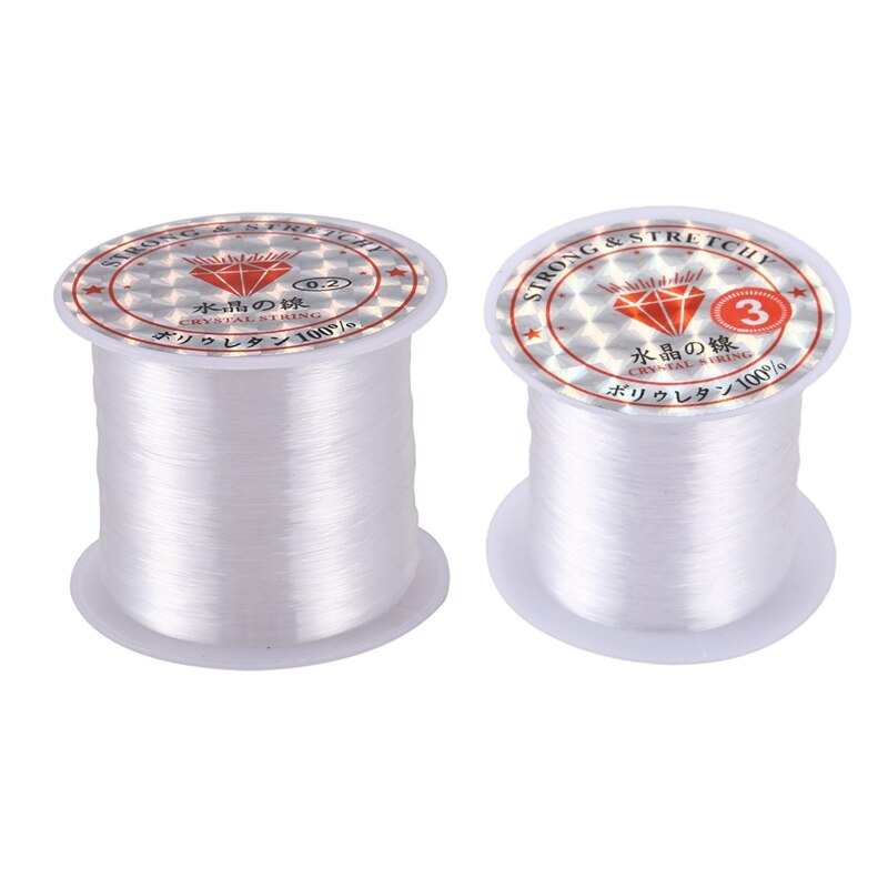 2X 0.3Mm / 0.2Mm Diameter Clear Nylon Vis Vislijn Spool Kralen String: Default Title