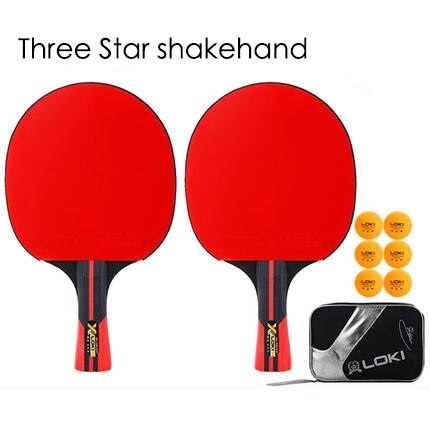 [TB06]Straight shot horizontal shot double shot 2 only four six stars beginner ppq anti-adhesive racket single shot: 3 star shakehand