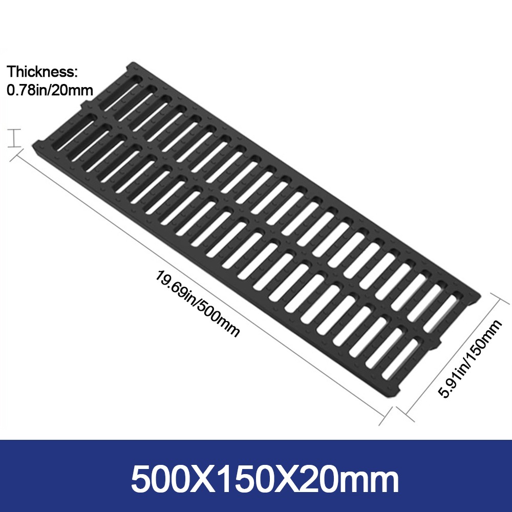 Couvercle de tranchée haute résistance, résine rectangulaire en plastique, plaque de tranchée d'égout, grille noire, Drain de sol de Garage extérieur: jaune clair