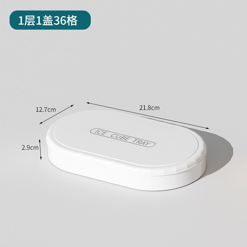 36/72 Grid Ice Cube Mold Large Capacity Silicone Ice Tray Home Storage with Lid Hard Sole Soft Sole Tool: white layer hard