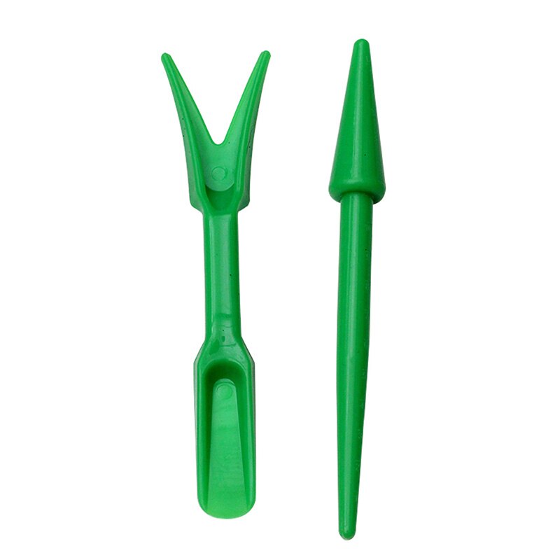 2 uds herramientas para plantar plantadores de dispositivos de Trasplante de plástico herramienta de excavación plantador de semillas de jardín bandejas de vivero: B