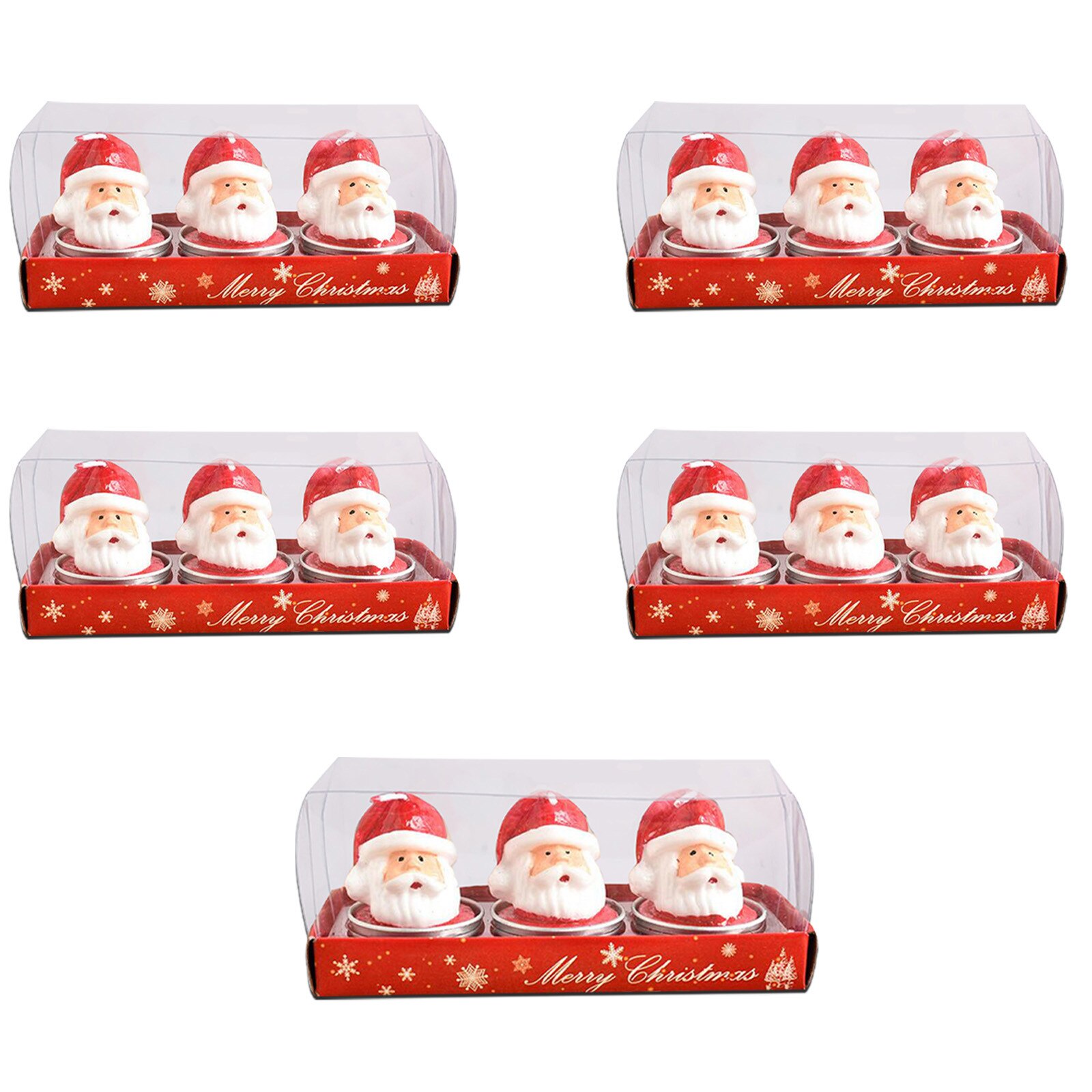 15 pièces noël peint bougies père noël dessin animé bougies noël bougie peint décoration bougie nouvel an décor: E
