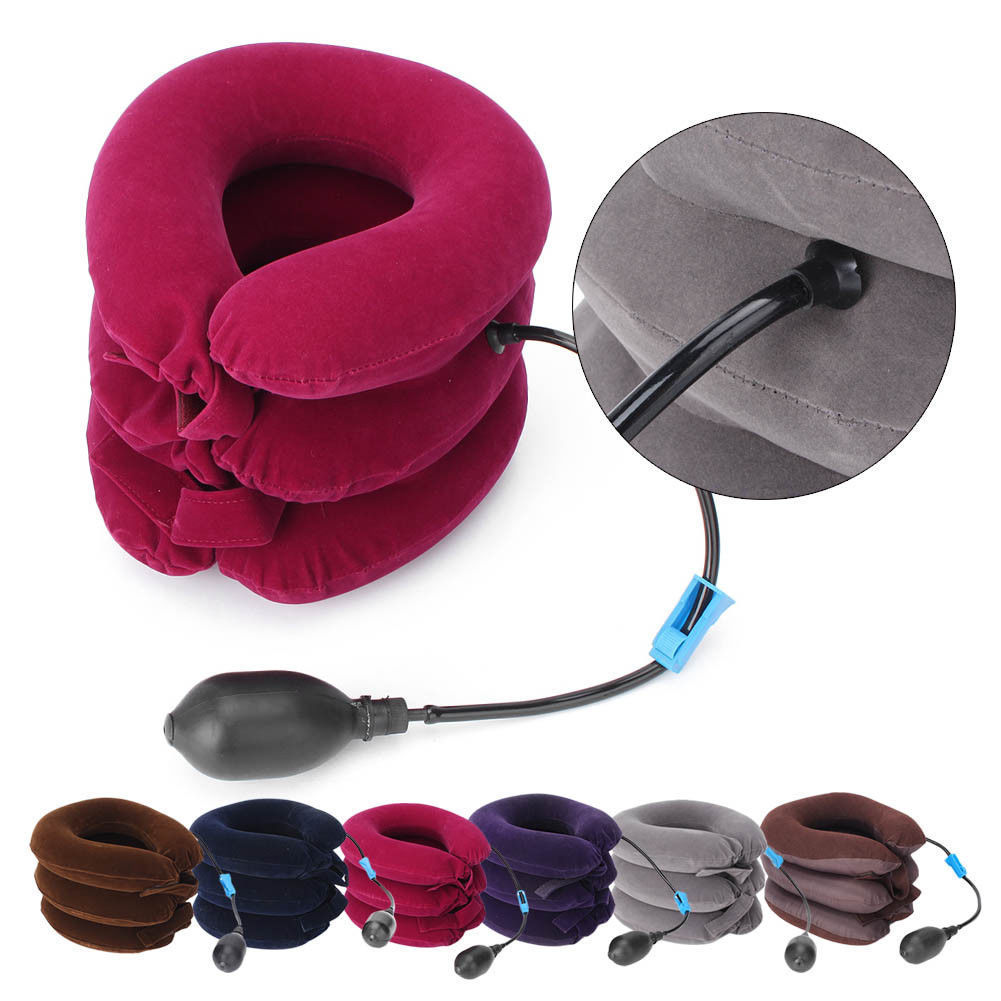 Inflatable Cervical Collar Neck Relief Traction Brace Support Stretcher Device