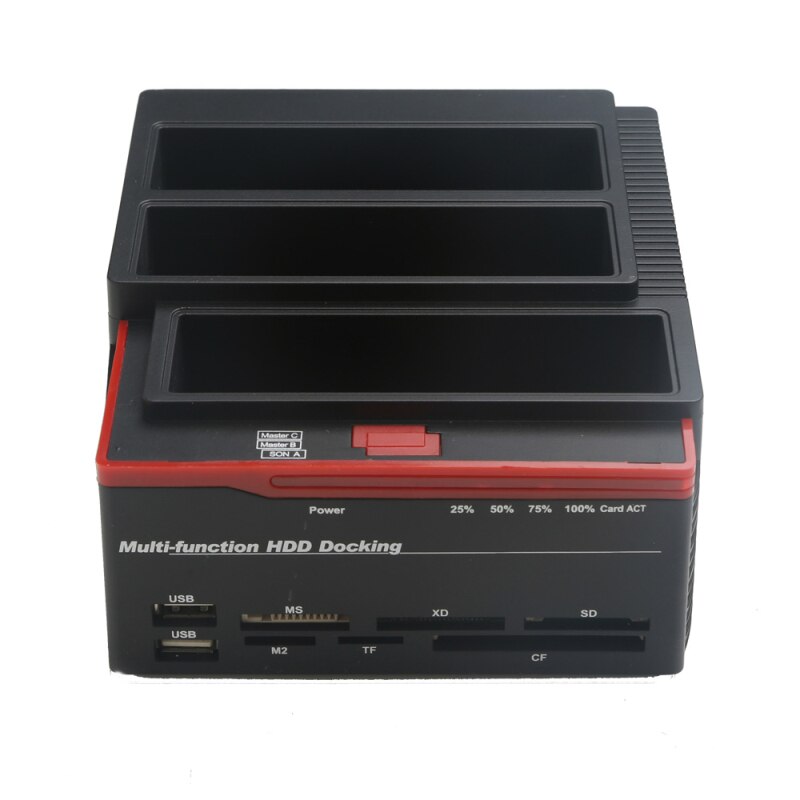 2.5 "3.5" Usb 3.0 Sata Ide Hdd Docking Station USB3.0 Hub Ms/M2/xd/Cf/Sd/Tf Kaartlezer Us/Uk/Eu Plug: EU Plug